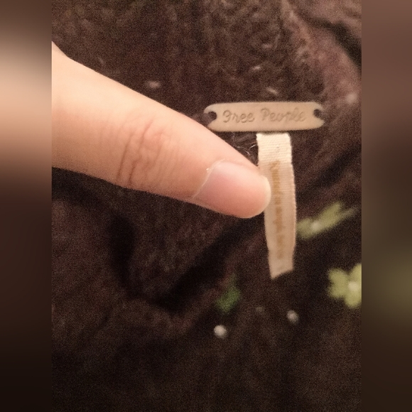 Free people brown sweater with embroidery - Picture 6 of 8